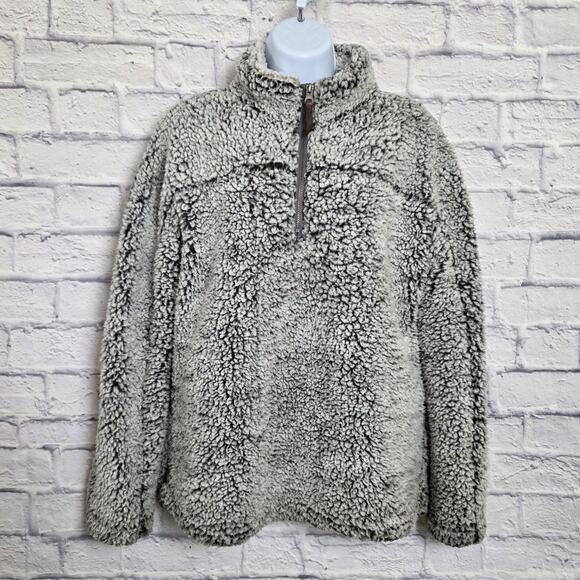 Thread & Supply Sherpa Pullover Size Medium Quarter Zip Pockets Gray - Picture 1 of 16